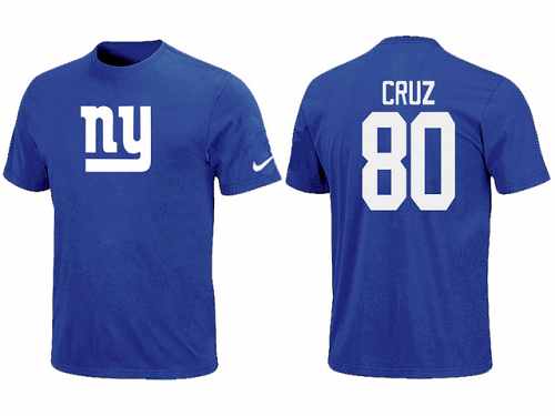 Nike New York Giants #80 Victor Cruz Name & Number NFL T-Shirt - Blue